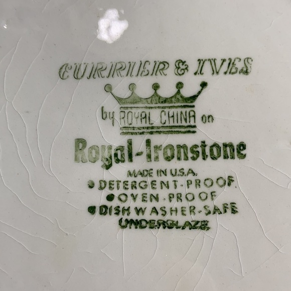 VINTAGE 50’-70’s Currie & Ives The Old Grist Mill Blue Scene Set of 2 Plates - Picture 10 of 12